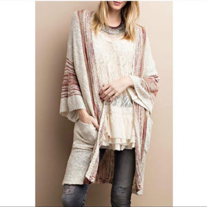 Easel Boho knit Cardigan with pockets s/m